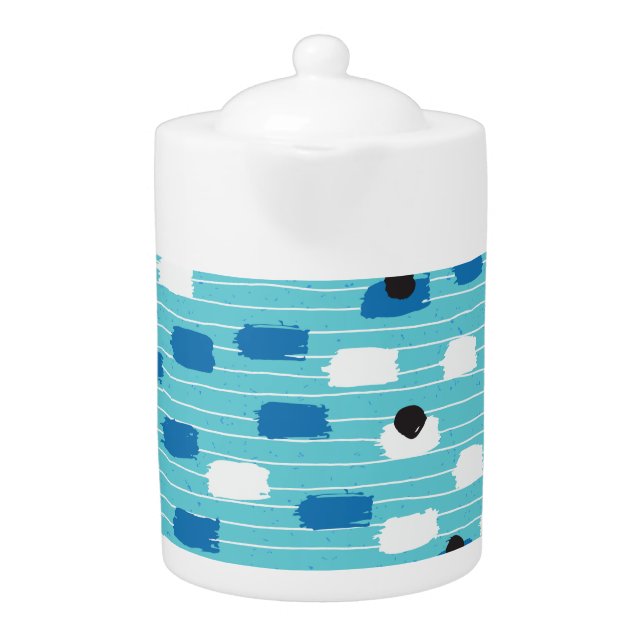Brush stroke seamless pattern, hand-drawn. teapot (Front)