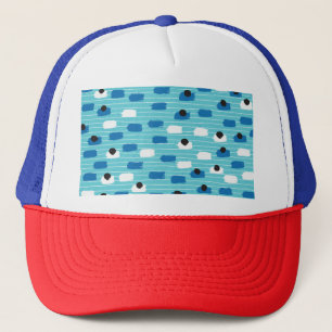 Brush stroke seamless pattern, hand-drawn. trucker hat