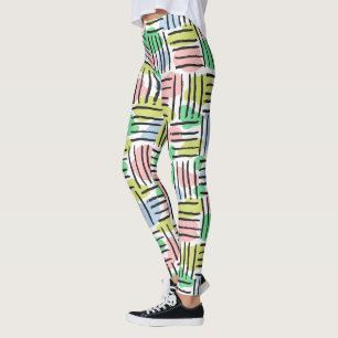 Brush stroke stripes and pastels leggings