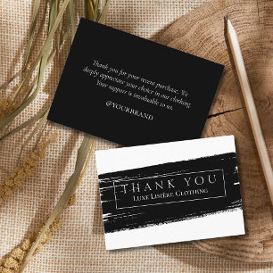 Brush Stroke Thank You For Shopping Branding Business Card