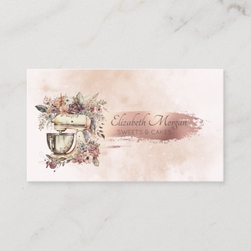  Brush Stroke Vintage Hand Tools Floral Mixer Business Card