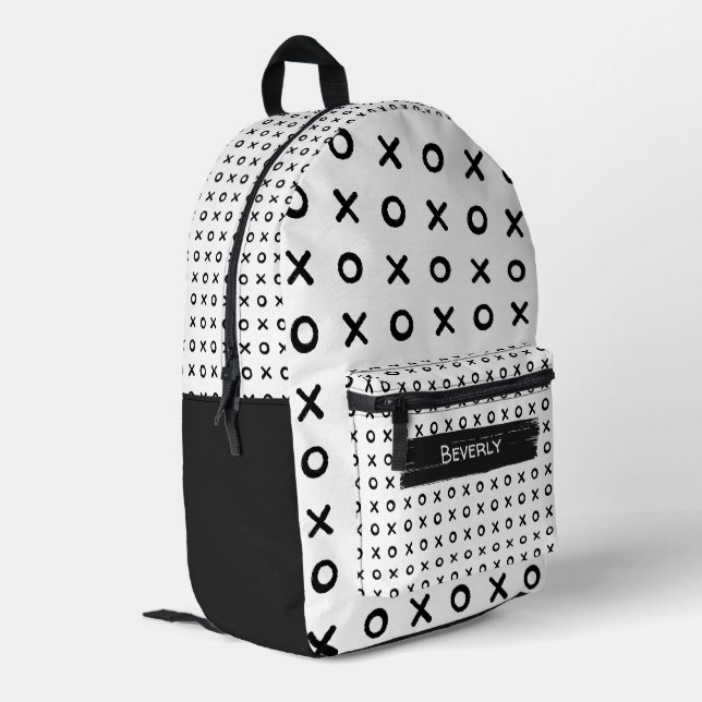 Brush Stroke XOXO Printed Backpack (Back Corner Left)