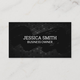 Brush Stroked Geometric Metallic Pattern Business Card