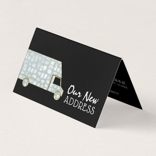 Brush Stroked Removal Van Change of Address Card