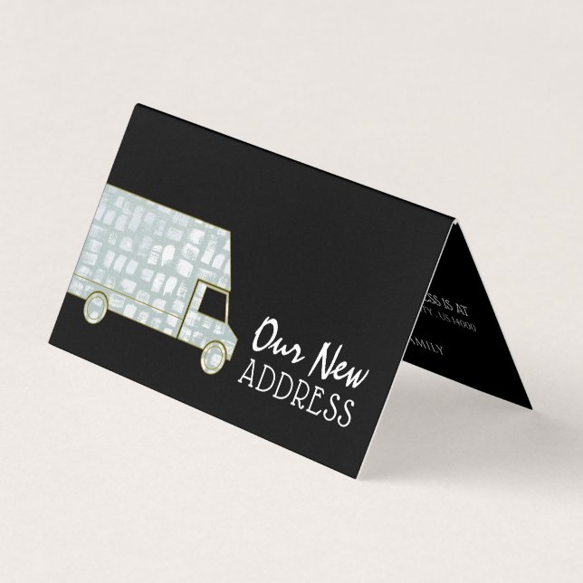 Brush Stroked Removal Van, Change of Address Card (Front)