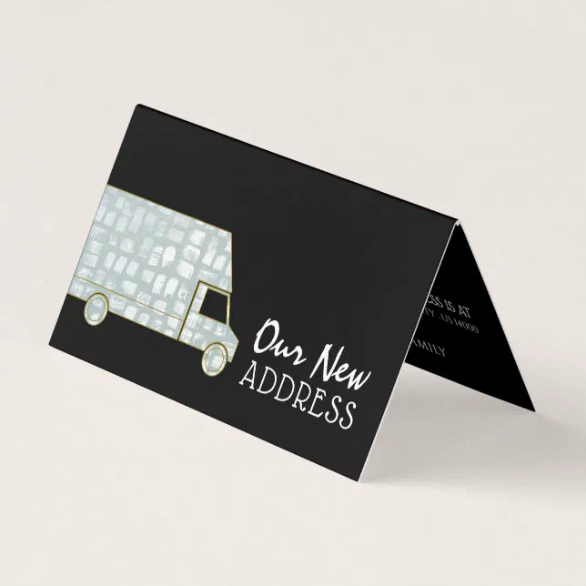 Brush Stroked Removal Van, Change of Address Card | Zazzle