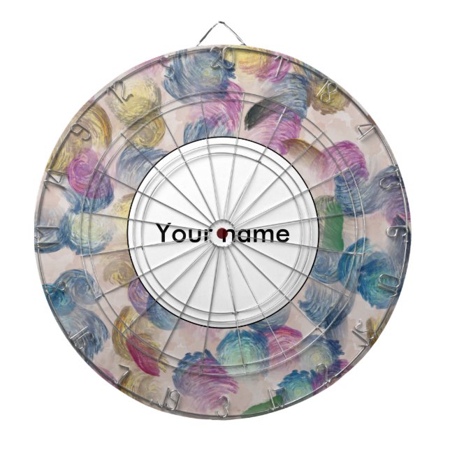 Brush strokes abstract design dart board (Front)