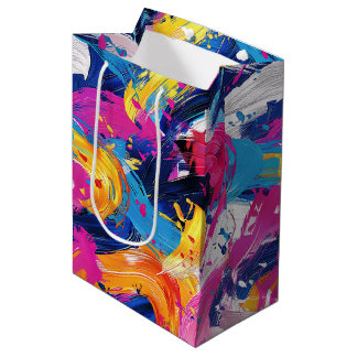 brush strokes pattern medium gift bag
