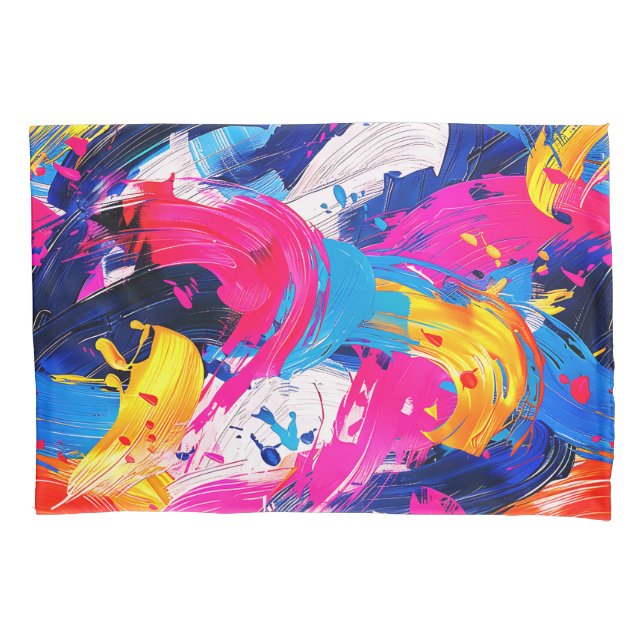 brush strokes pattern pillow case (Front)