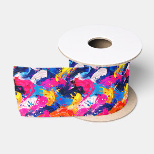 brush strokes pattern satin ribbon