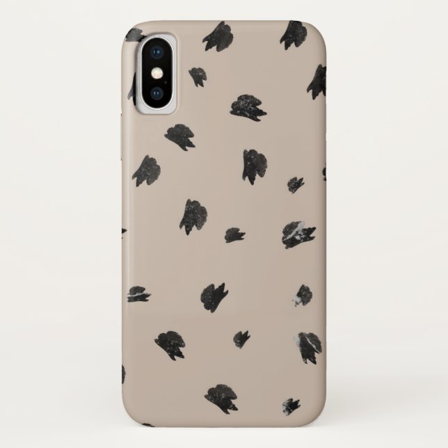 Brush strokes polka dots on beige Case-Mate iPhone case (Back)