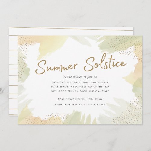 Brush Strokes Summer Solstice Invite