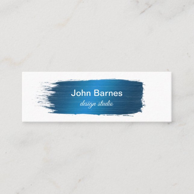 Brush strokes texture. Text. Mini Business Card (Front)