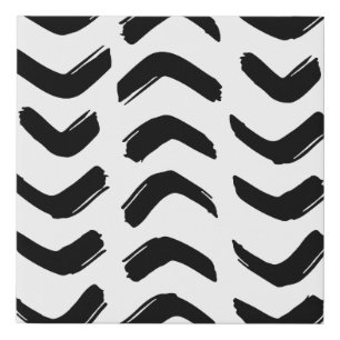 Brush strokes vintage seamless pattern. Black and Faux Canvas Print