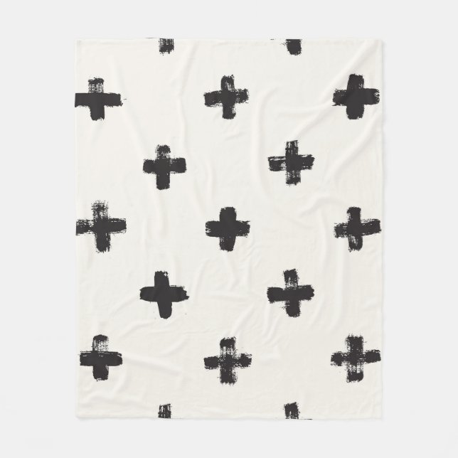 Brush Strokes Vintage Seamless Pattern Fleece Blanket (Front)