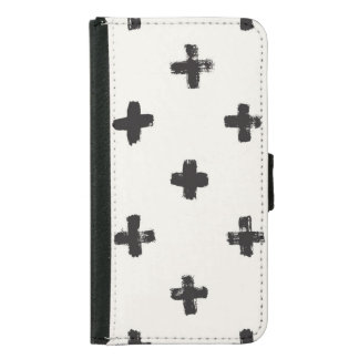 Brush Strokes Vintage Seamless Pattern Samsung Galaxy S5 Wallet Case