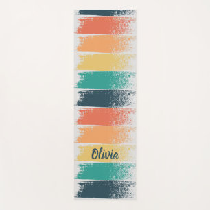  Brush Strokes with Retro Colors Yoga Mat