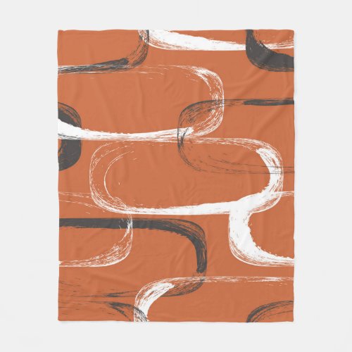 Brush Texture Seamless Orange Background Fleece Blanket