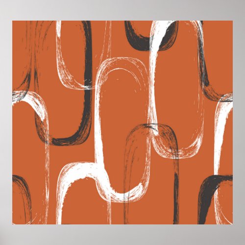 Brush Texture Seamless Orange Background Poster