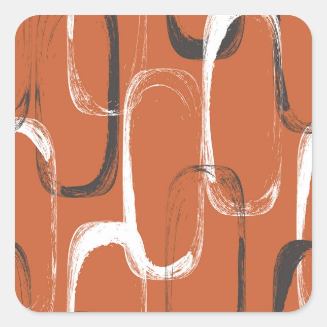 Brush Texture: Seamless Orange Background Square Sticker (Front)
