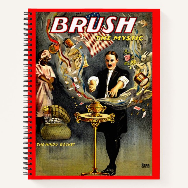 Brush the Mystic magician poster print Notebook (Front)