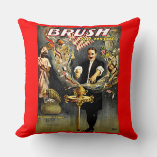 Brush the Mystic magician poster print Throw Pillow
