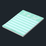 Brush Typography Pastels Turquoise To-Do List  Notepad<br><div class="desc">Brush typography custom script combined with two tone pastel colors and a custom monogram in an elegant font. Check out our store for more personalized stationery.</div>