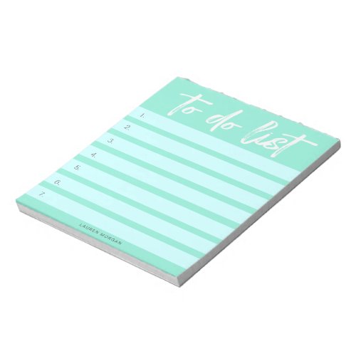 Brush Typography Pastels Turquoise To_Do List  Notepad