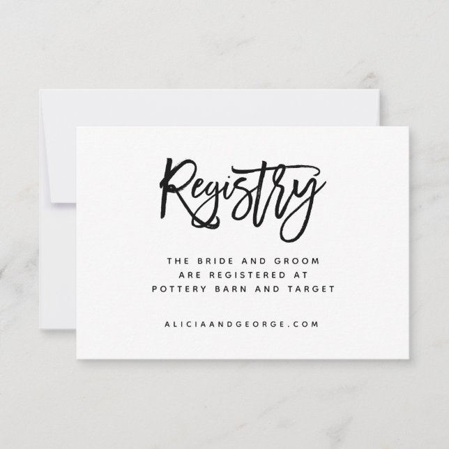  Brush Typography Registry Card (Front)