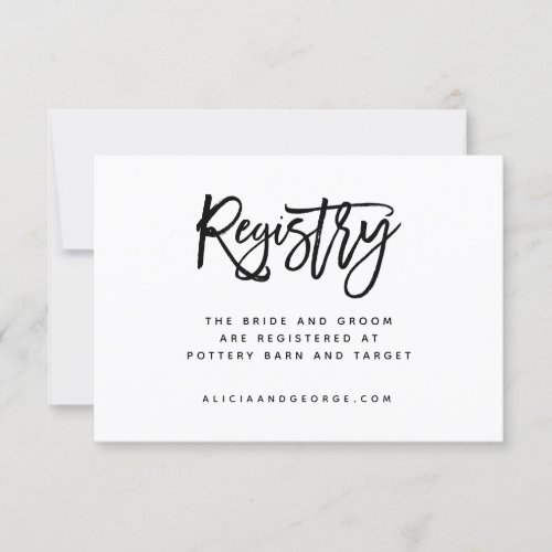  Brush Typography Registry Card