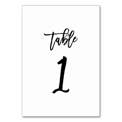 Brush Typography Table Number