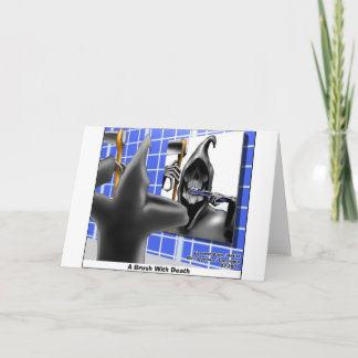 Brush With Death Funny Halloween Cartoon Gifts Card