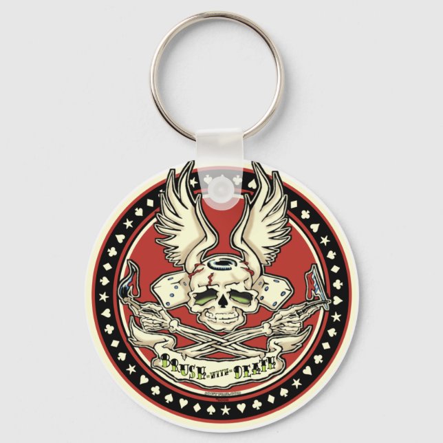 Brush With Death Keychain (Front)