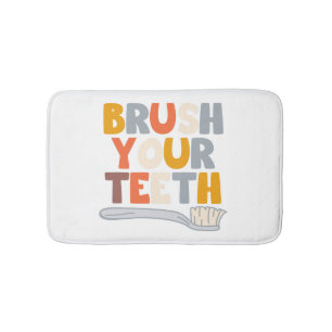 Brush your teeth bath mat