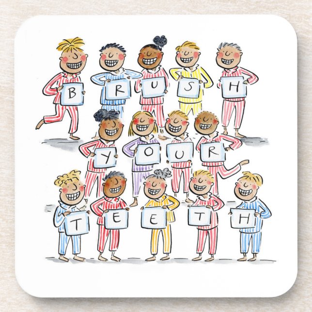 Brush your Teeth Beverage Coaster (Front)