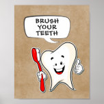 Brush Your Teeth Cleanliness Poster at Zazzle