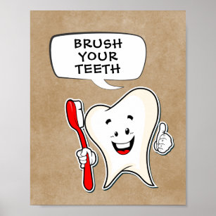 Brush Your Teeth Cleanliness Poster