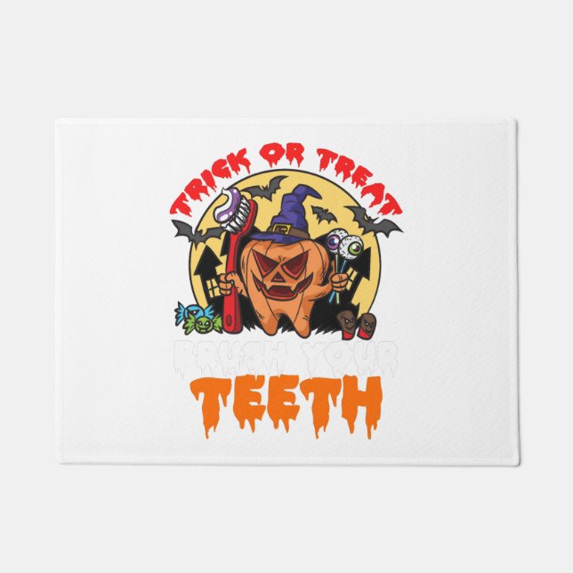 Brush Your Teeth Funny Dental Hygienist Pun Doormat (Front)
