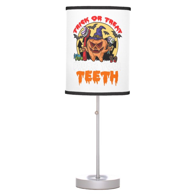 Brush Your Teeth Funny Dental Hygienist Pun Table Lamp (Front)