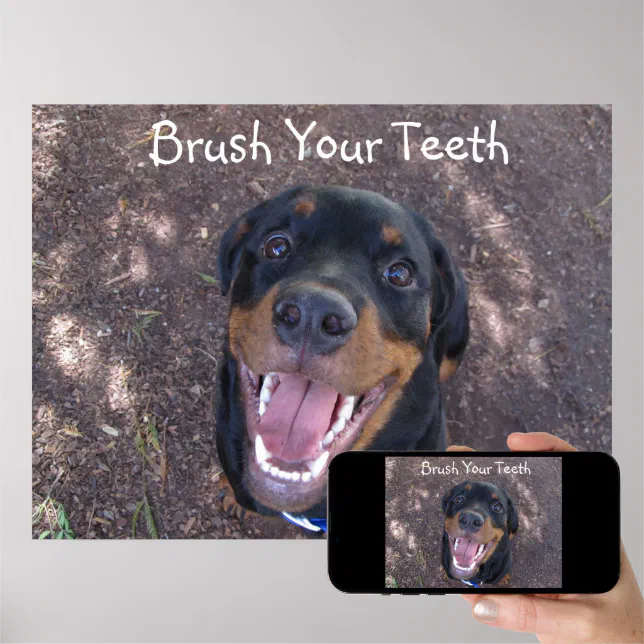 Brush Your Teeth Rottweiler Puppy Poster Zazzle
