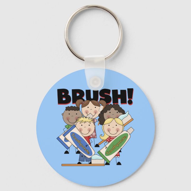 Brush Your Teeth T-shirts and Gifts Keychain (Front)