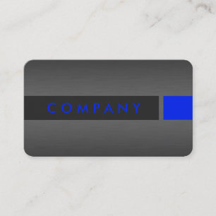 Brushed aluminum & blue standard business card