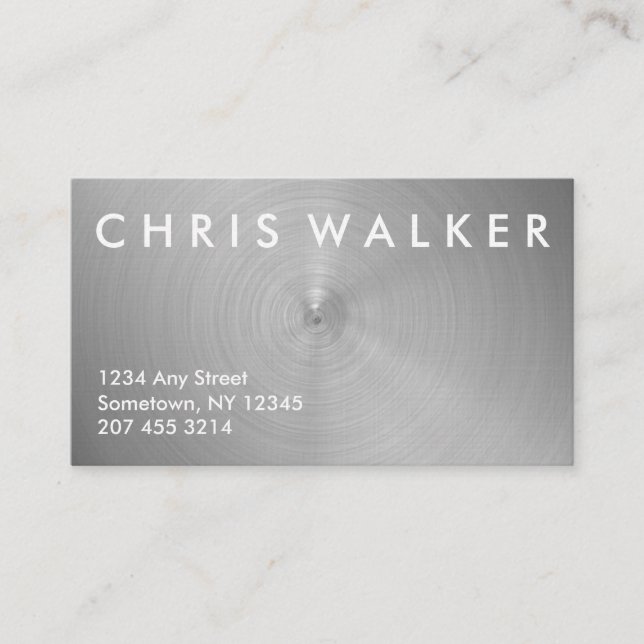 Brushed aluminum business cards (Front)