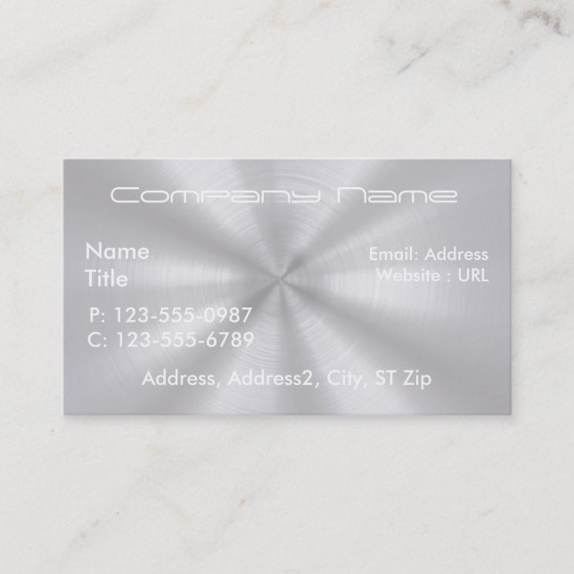 Brushed Aluminum Business Cards (Front)