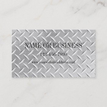 Brushed Aluminum Diamond Plate Metal Business Card by ArtInPixels at Zazzle