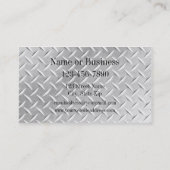 Brushed Aluminum Diamond Plate Metal Business Card (Back)