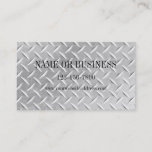 Brushed Aluminum Diamond Plate Metal Business Card at Zazzle