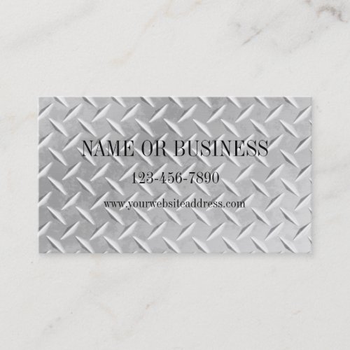 Brushed Aluminum Diamond Plate Metal Business Card