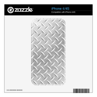 Brushed Aluminum Diamond Plate Pattern Skin For The iPhone 4S
