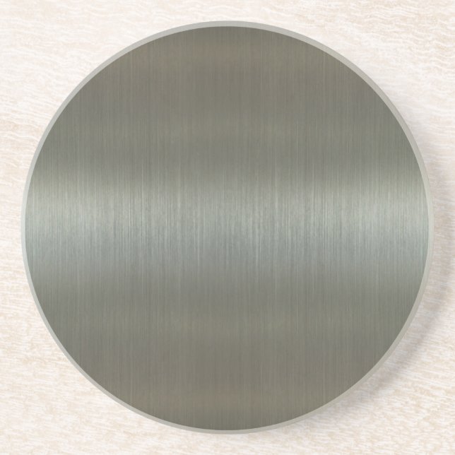Brushed Aluminum Drink Coaster (Front)